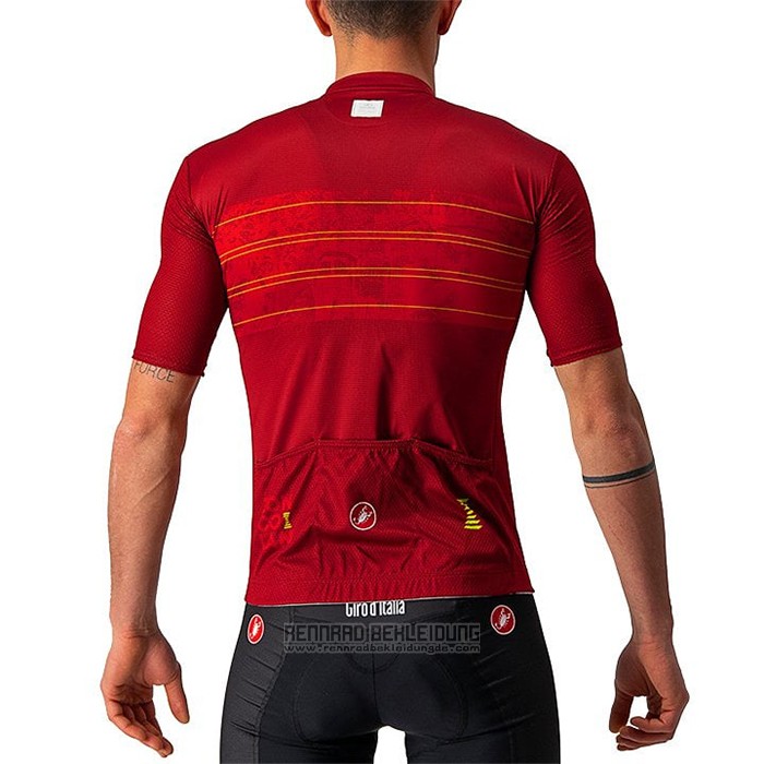 2021 Fahrradbekleidung Giro d'Italia Rot Trikot Kurzarm und Tragerhose